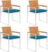 vidaXL Tuinstoelen 4 st met kussens massief acaciahout