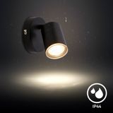 Briloner Nerida LED Wandlamp Zwart GU10 IP44 Metaal