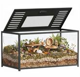 PawHut Hamsterkooi Metaal, Acryl - 100L x 50B x 52,5H cm - Zwart
