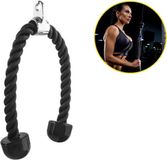 Merkloos / Sans marque MAXY Tricep Rope - Trekkoord voor Krachtstation - Zwart - Nylon 70 CM