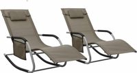 vidaXL Lit de jardin - 2 pièces - Textilène - Taupe et gris