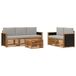 vidaXL - Ensemble de canapé d'extérieur - 6 pièces - Naturel et gris clair - Bois d'acacia massif