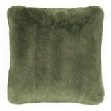 LUXOR living Coste Kunstbont sierkussen in schapenvachtlook - pluizig knuffelkussen bankkussen voor decoratie woonkamer 40 x 40 cm donkergroen 1 stuk
