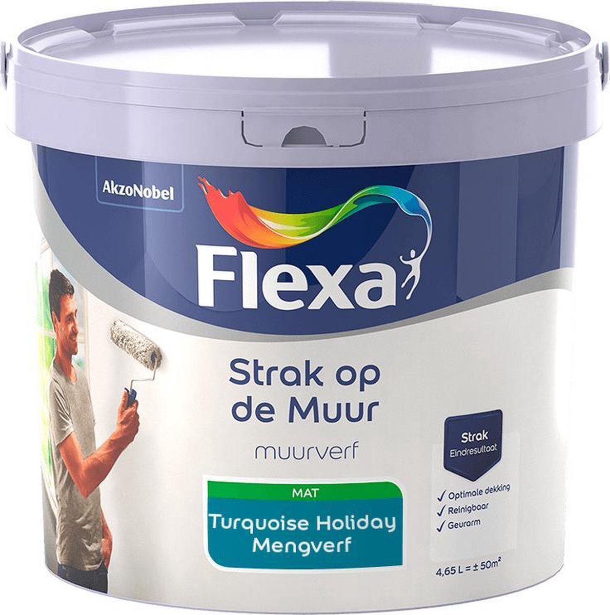 FLEXA Strak op de muur - Muurverf - Mengcollectie - Turquoise Holiday - 5 Liter