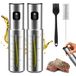 KitchenBoss roestvrijstalen oliespray 100 ml, 2 stuks oliespray-dispenser voor salades, grillpannen en heteluchtfriteuses