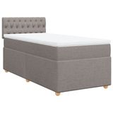 vidaXL Boxspringbed met matras, taupekleurig, 120x190 cm, met stoffen bekleding