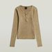 G-Star Vintage Slim Henley T-shirt Lange Mouw Dames Fossil GD L