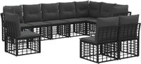 vidaXL - Hoek loungeset - Zwart - Polyester - 10 zitplekken