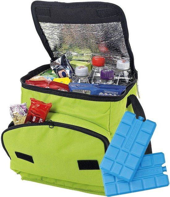 Shoppartners Grote groene koeltas met 8x koelelementen set