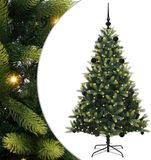 vidaXL Sapin de Noël artificiel avec charnières 150 LED Vert 150 cm PVC et PE