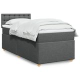 vidaXL Boxspringbed met matras, donkergrijs, gestoffeerd