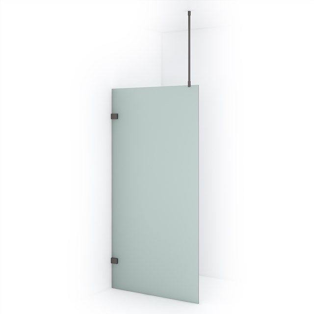 Maxaro Inloopdouche Diamond 100cm 8mm Helder Mat Veiligheidsglas Zwart Metaal