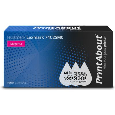 PrintAbout Huismerk Lexmark 74C2SM0 Toner Magenta Hoge capaciteit