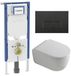 Geberit QeramiQ Dely Swirl Toiletset - Hangend - Inbouwreservoir - Zonder spoelrand - Diepspoel - PK - Dual flush - Mat zwart bedieningsplaat