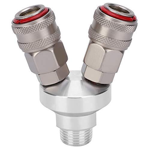 Kuuleyn Slang FemaleQuick Air Fittings,Air Tool Connector,2 Way Connector Verchroomd Pneumatisch Component Koolstofstaal G1/2 Draad Snelkoppeling voor Aansluiten Pneumatische Leidingen