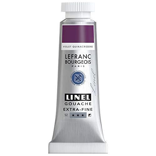 Lefranc & Bourgeois Lefranc Bourgeois 301182 Linel Gouache extra- fijne en gladde aquarelverf met maximale kleurintensiteit, helderheid voor streeploos aanbrengen, tube van 14 ml - Quinacridone Violet