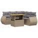 vidaXL Loungeset met kussens, 6-delig, polyrattan, beige