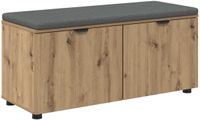 vidaXL Hallenbank met kussen, plank, Artisan Eik, 100 x 38 x 46 cm