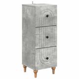vidaXL Ladekast 33 x 34,5 x 90 cm Bewerkt hout Betongrijs