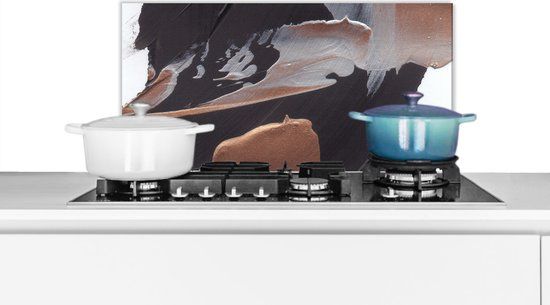 KitchenYeah Spatscherm keuken - Abstract Goud - 60x30 cm - Aluminium