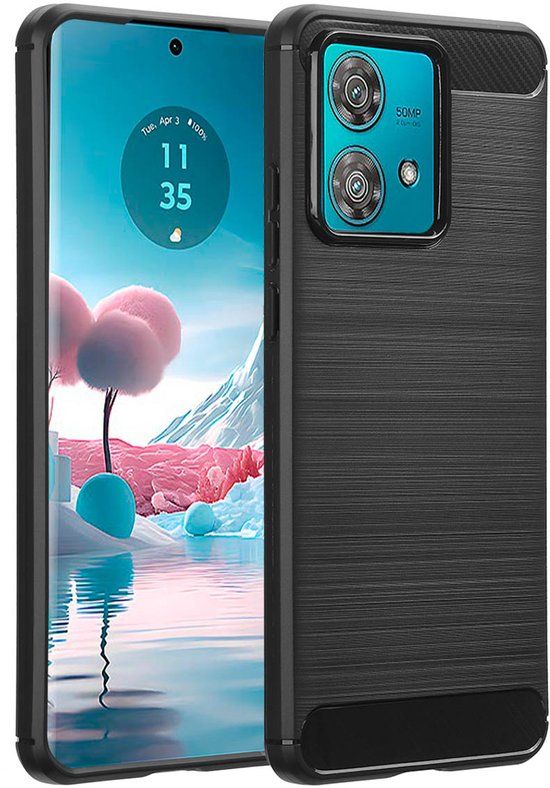 imoshion Brushed Backcover - Zwart - Geschikt voor Motorola Edge 40 Neo