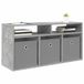 vidaXL Laagkast met lade Beton Grijs 87 x 27,5 x 43 cm