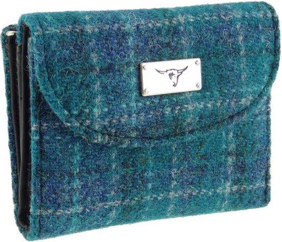 Dames Portemonnee Jura Zeeblauw (Sea Blue) - Harris Tweed - Glen Appin of Scotland