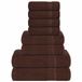 vidaXL set de 8 pièces de serviettes FROGN 360 g/m² marron