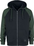 R.E.D. by EMP R.E.D. Rock-Engineered Design Zwart-groene hoodie met raglanmouwen - Heren - L
