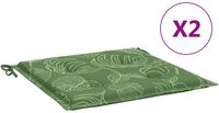 vidaXL Stoelkussens 2 st bladpatroon 40x40x3 cm stof