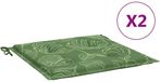 vidaXL Stoelkussens 2 st bladpatroon 40x40x3 cm stof