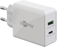 Goobay 61674 Chargeur USB-C, 30W, 2 ports, Charge rapide, Blanc