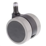 WAGNER draaistoelrol/bureaustoelwielen - Design Soft - diameter Ø 60 mm, bouwhoogte 65 mm, intervalgeremd, steekpen 11 x 20 mm, draagkracht 50 kg - Made in Germany - 01011961