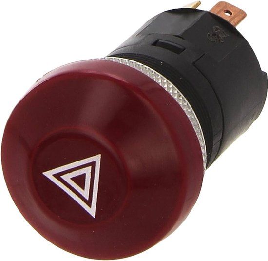 Hella Waarschuwingsknipperlamp schakelaar - Drukactivering - 12V - Inbouw - Halogeen - Schakelaarverlichting: Rood - Met gloeilamp