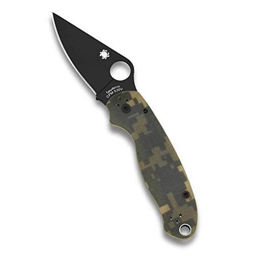 Spyderco Para 3 Camo Signature Opvouwbaar Utility Zakmes - 7,5 cm - Zwart - G-10 - C223GPCMOBK