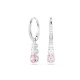 Swarovski Stilla Attract Collectie, Round Cut, Roze, Rodium geplateerd