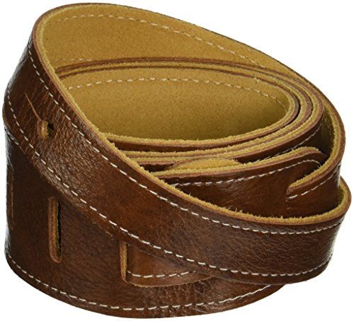 Perri's Leathers Gitaarband - 2 inch breed - Luxe Italiaans leer - Kastanje