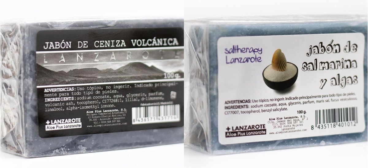 Soap4Health Handgemaakte zeep | combipack 2 stuks | Aloe Vera | Vulkaanas| Zee | zeepblok | badkamer | hygiene | antibacterieel