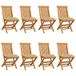 vidaXL Tuinstoel Terras Gecapitonneerde zitting Teak Beige 8 stuks