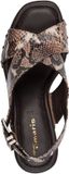 Tamaris Dames Plateau Sandalen Bruin Dierenprint Gesp 36