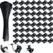 Unyqoos® Set complet de 100 supports de serre-câbles avec serre-câbles autobloquants - Noir