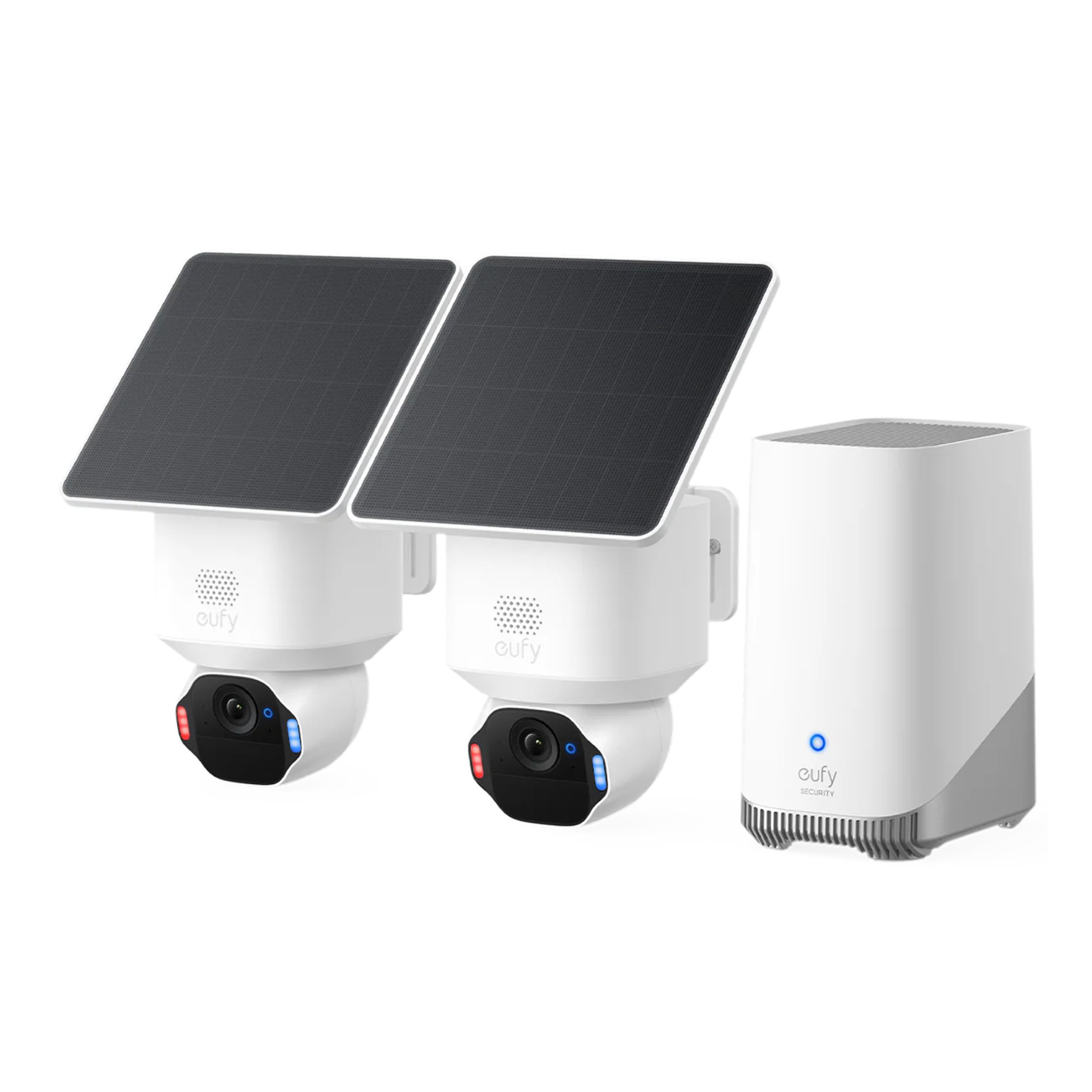 Eufy Security SoloCam E42 2-Cam Kit (HomeBase S380) - 4K Draadloze Buiten Beveiligingscamera, Werkt met HomeBase S380, Zonne-energie, AI-Bewegingsdetectie, Pan & Tilt, Gezichtsherkenning, Lokale Opslag tot 16 TB