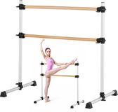 VEVOR Ballet Barre Dans Barre Vrijstaande Dubbele Barre, Hoogte Verstelbaar (170-1165 mm) Houten Stretch Barre voor Ballet Oefeningen, Balans Training, Ontspanningsoefeningen, Gym