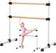 VEVOR Ballet Barre Dans Barre Vrijstaande Dubbele Barre, Hoogte Verstelbaar (170-1165 mm) Houten Stretch Barre voor Ballet Oefeningen, Balans Training, Ontspanningsoefeningen, Gym