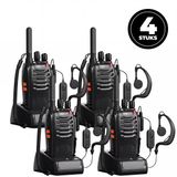 Infinity Goods Professionele Portofoon 4 Stuks - Walkie Talkie - 5km Bereik - LED Zaklamp - PMR 446 Mhz - Zwart
