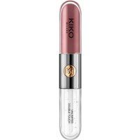 KIKO Milano Unlimited Double Touch 121 | Vloeibare lippenstift in 2 stappen, glanzende finish. Blijft tot 12 uur zitten. Gekleurde, no transfer base.