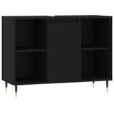 vidaXL Armoire de salle de bain 80x33x60 cm bois de placage noir