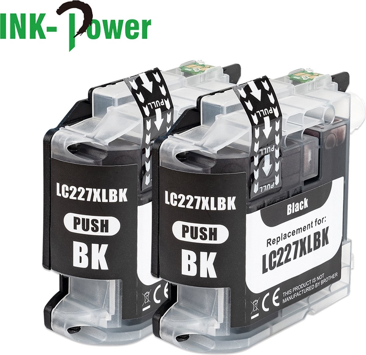 Ink Power Inktcartridges voor Brother LC225 / LC227 | Dualpack van 2 zwarte cartridges voor DCP-J4120DW - MFC-J4420DW - MFC-J4425DW - MFC-J4620DW - MFC-J4625DW