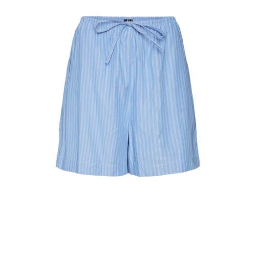 VERO MODA VMGILI Striped High Waist Loose Fit Shorts - Light Blue/White