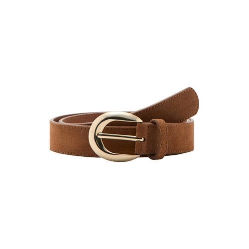 Mango Suede Belt Brown